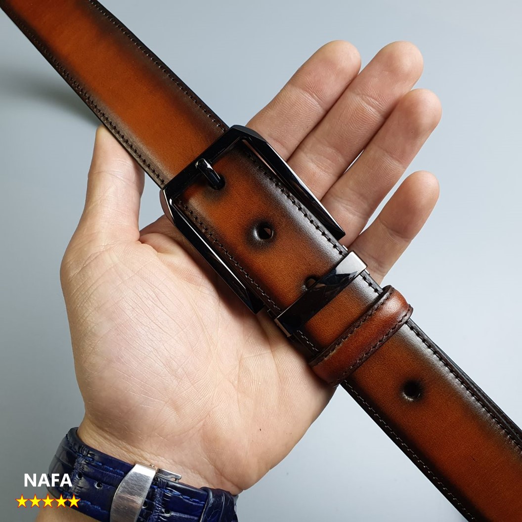 Thắt lưng nam, Dây nịt nam da bò cháy 3 lớp NAFA BL111 phong cách thời trang, khóa kim - BH 3 năm