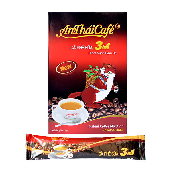 Cà Phê Sữa 3in1 AnTháiCafé New (Hộp 16 gói x 16g)