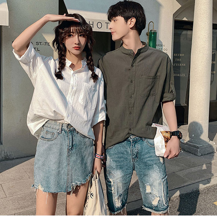 Áo sơ mi cổ tầu tay lỡ chất đũi unisex trẻ trung ArcticHunter, thời trang thương hiệu chính hãng