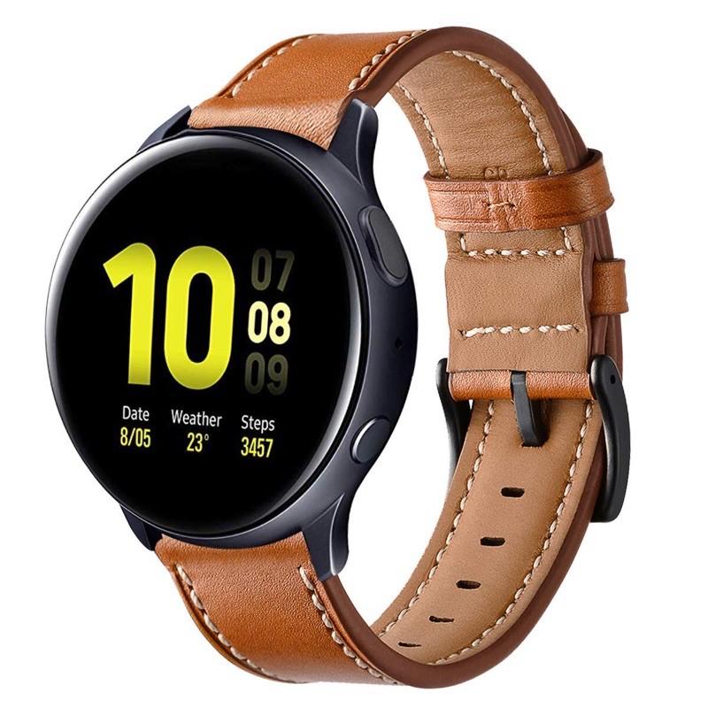 Dây samsung active da bò thật handmade bền chắc cao cấp RAM Leather - Tặng khóa chốt + cây thay dây