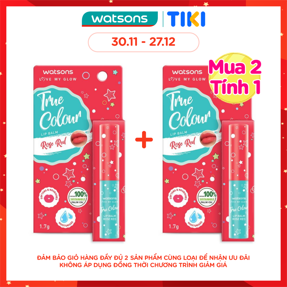 Son Dưỡng Có Màu Watsons True Color Rose Red 1.7g