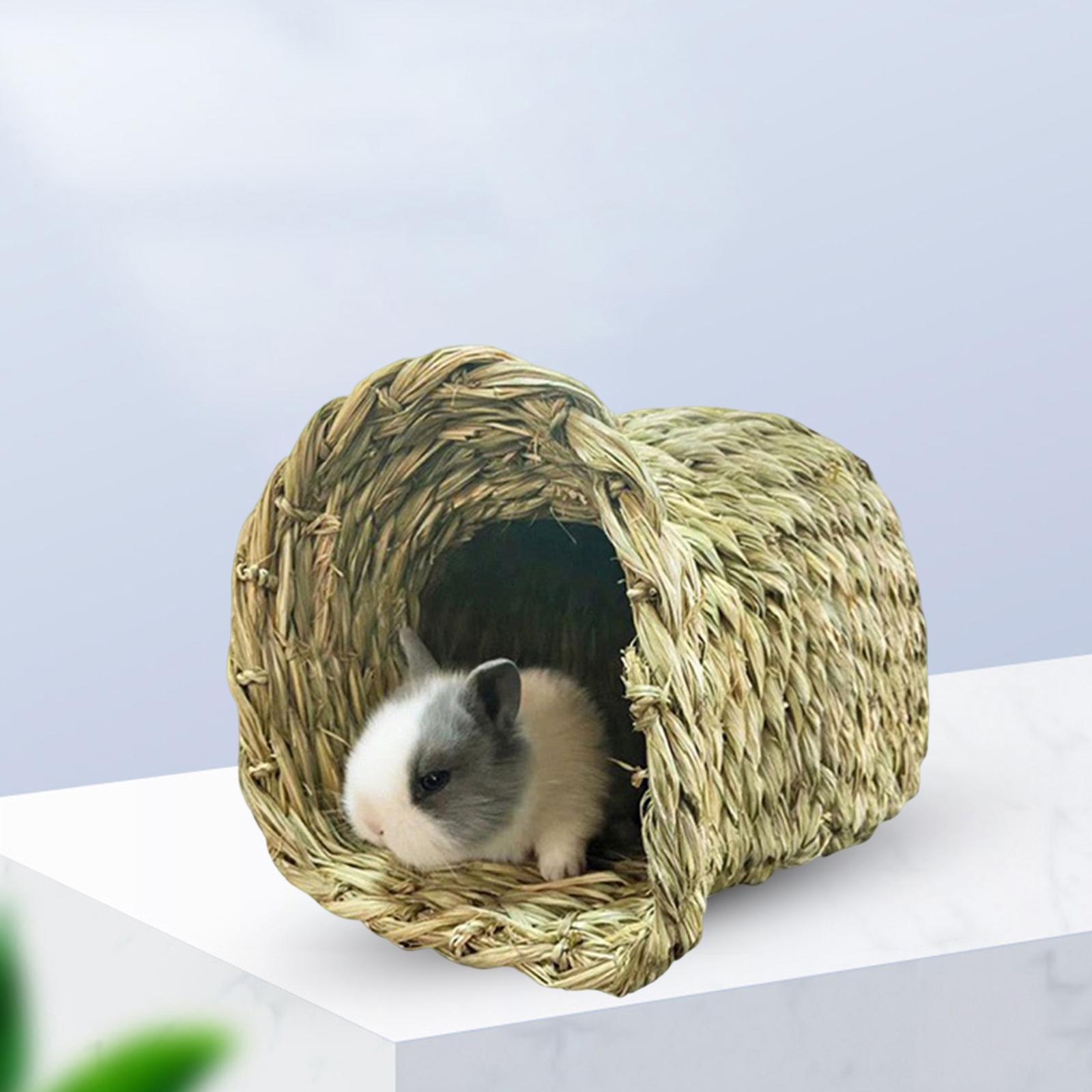 Cage Rabbit  Nest Hideout Bed Comfortable Playhouse Nest Hut Handwoven  for Guinea Pig Squirrels Ferret Chinchilla Bird