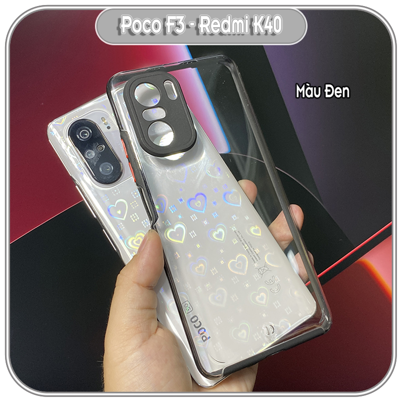 Ốp Lưng cho Xiaomi Poco F3 - Redmi K40 PC Trong Suốt Viền Màu Mỏng ,Che Camera