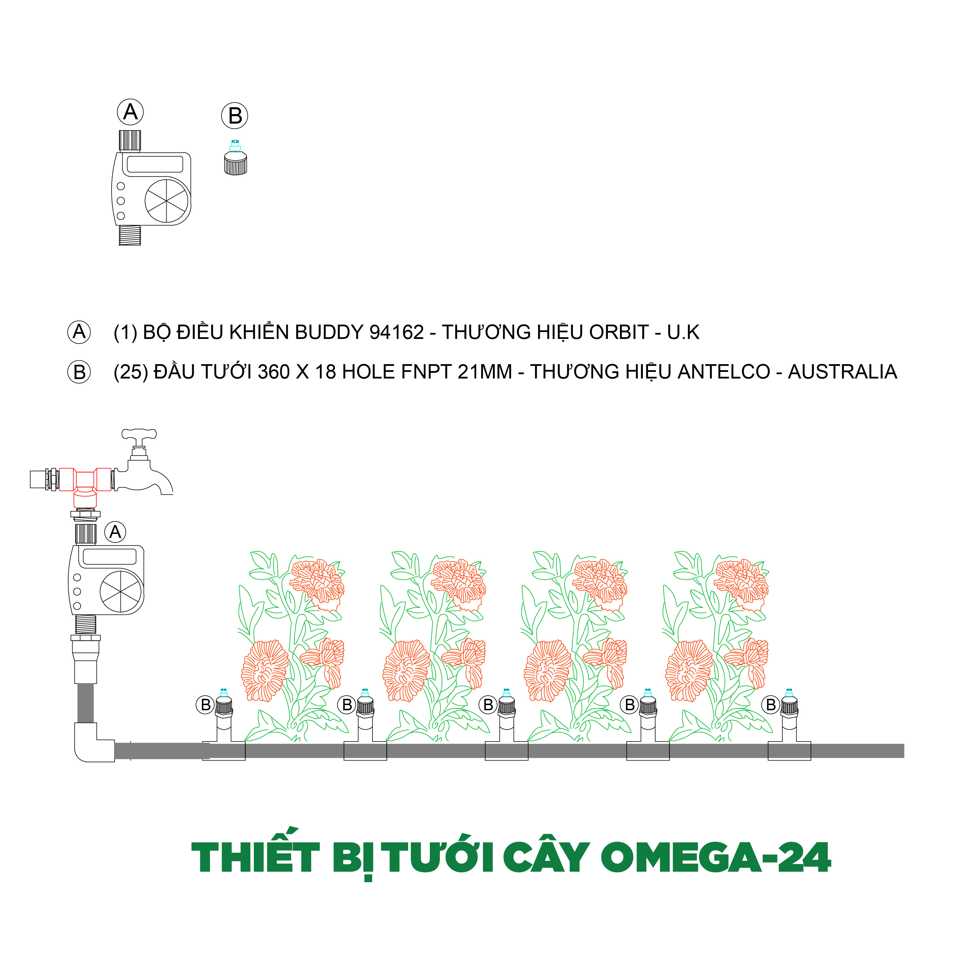 Tưới cây tự động OMEGA-24