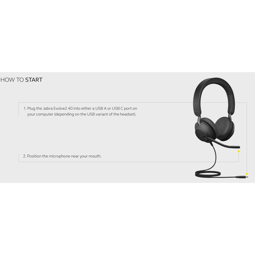 [Hàng chính hãng] Tai nghe hội nghị trực tuyến kết hợp giải trí Jabra Evolve2 40