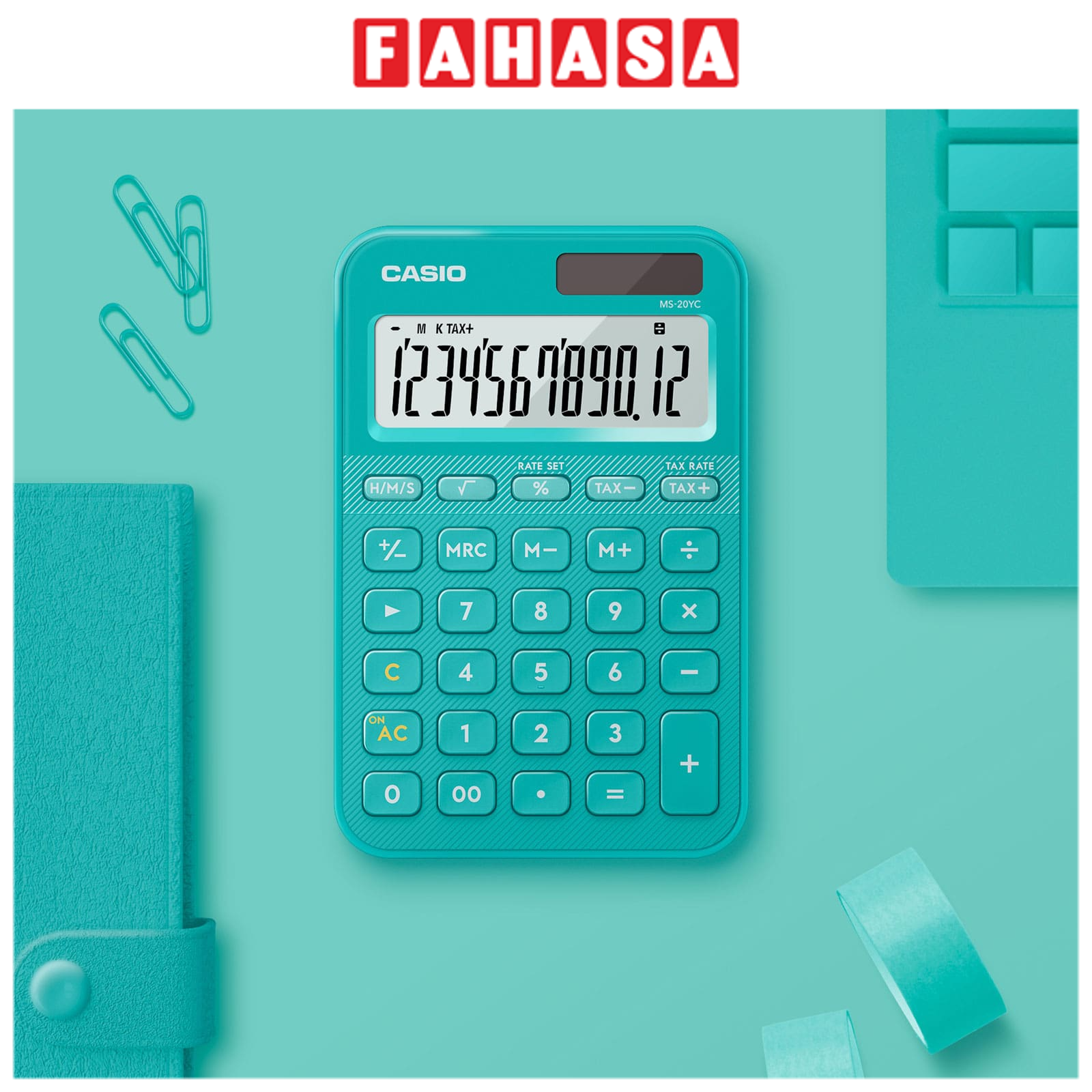 Máy Tính Casio MS-20YC-TU-W-DP - Màu Xanh Ngọc