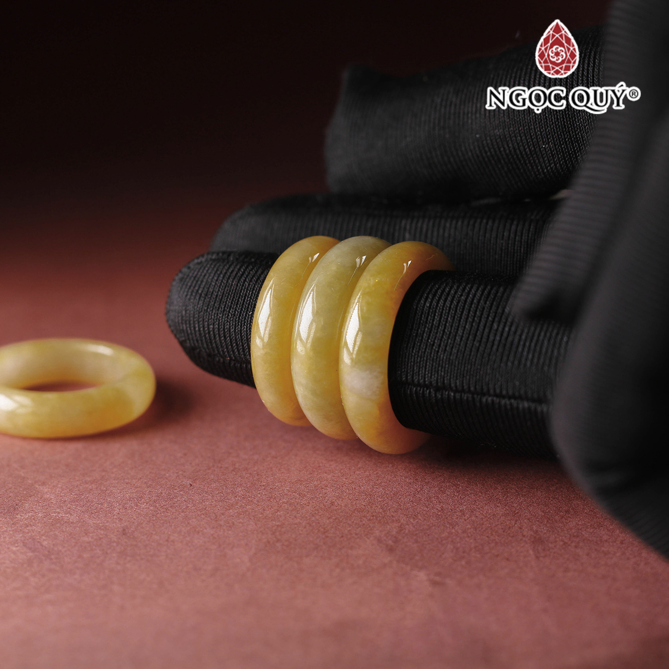 Nhẫn cẩm thạch - ngọc phỉ thúy hoàng phỉ type A mệnh hỏa, mộc - Ngọc Quý Gemstones