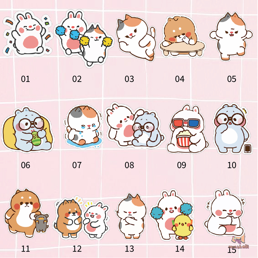 Miếng dán Stickers chủ đề Ton Ton Friends