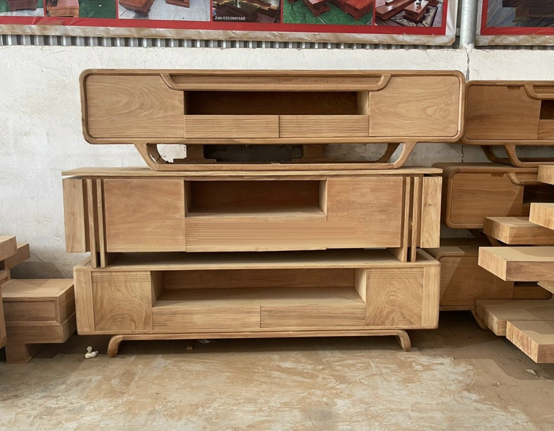 Kệ tivi gỗ gõ đỏ dài 2m và 2m20