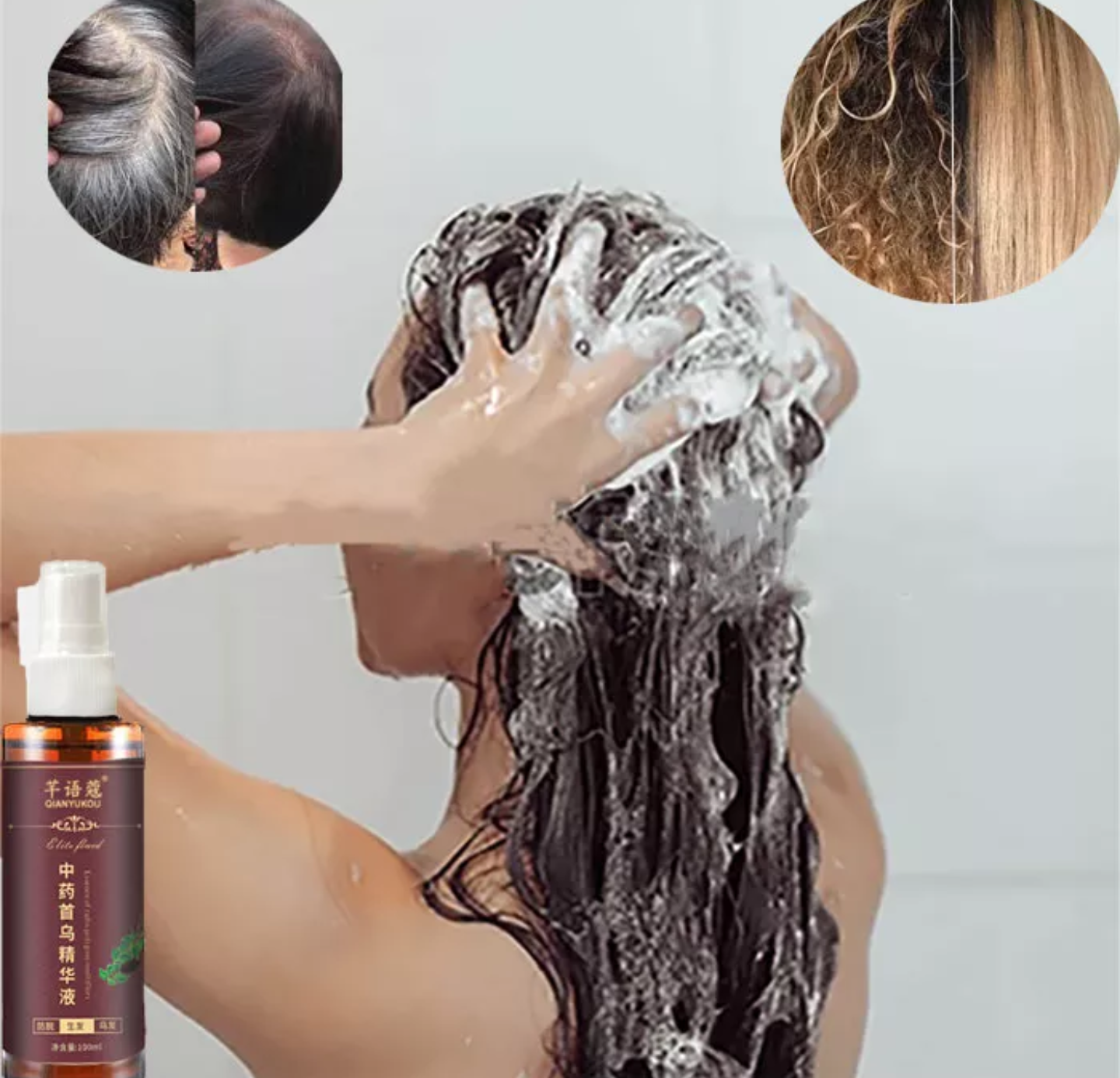 CHAI TINH DẦU XỊT LÀM TÓC ĐEN DƯỠNG TÓC TÓC TRẮNG BIẾN THÀNH TÓC ĐEN ĐẸP HÀNG CHUẨN