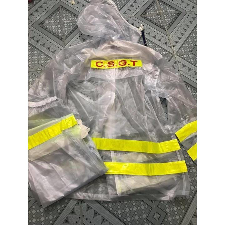 Áo Mưa Bộ Cảnh Sát Giao Thông, Có Phản Quang Trong Suốt