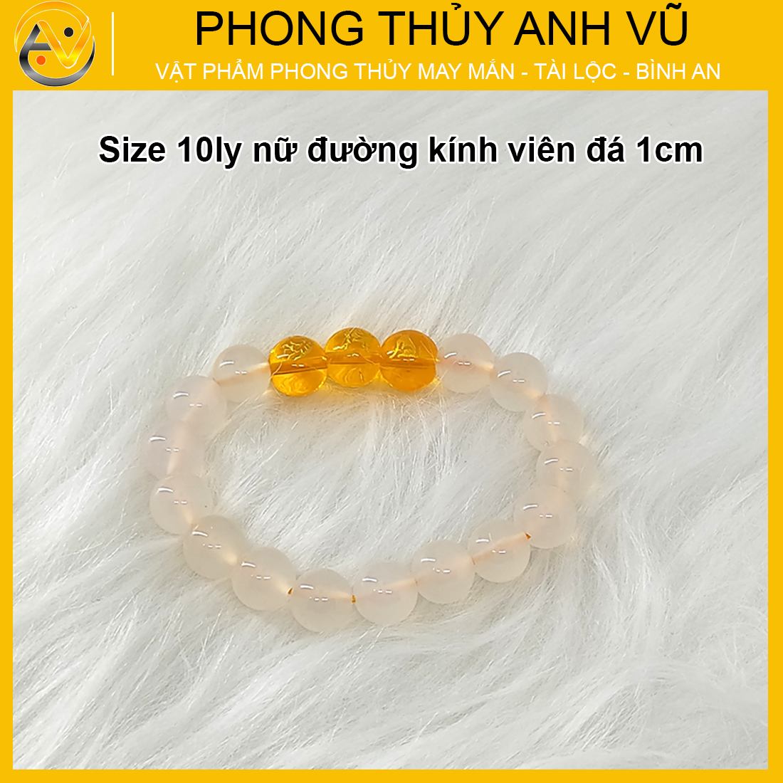 Vòng tay mã não trắng tam hợp dần ngọ tuất - size 8 10ly cho nữ mệnh thủy, mệnh kim - có khai quang điểm nhãn may mắn tài lộc - bảo hành 12 tháng - PHONG THỦY ANH VŨ