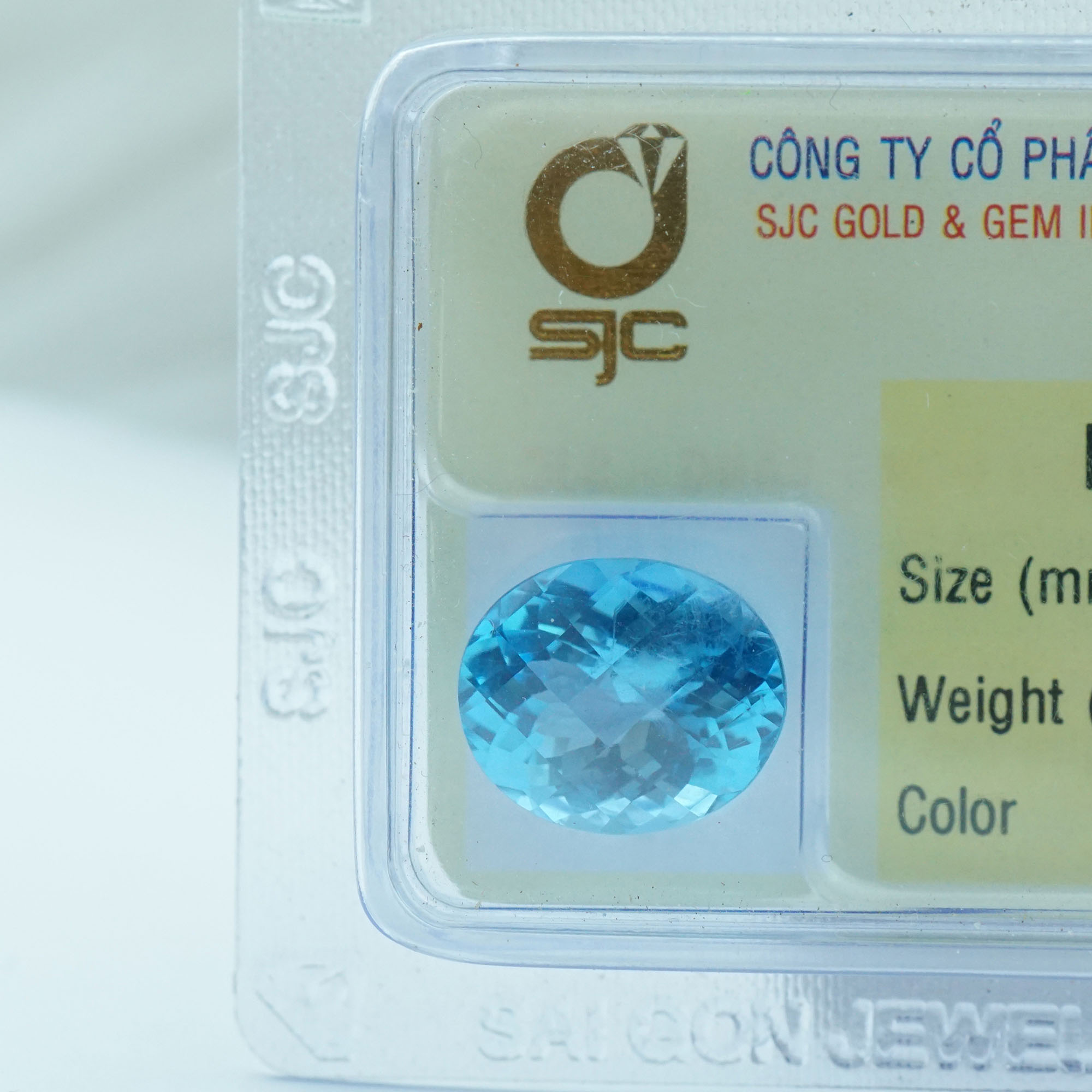 Viên đá Topaz kiểm định tự nhiên mài giác oval - 59129