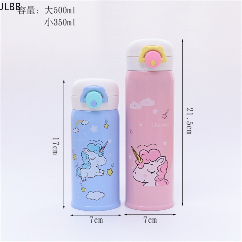 350/500Ml Inox Giữ Nhiệt Trẻ Em Ly Hoạt Hình Kỳ Lân Chân Không Giữ Nhiệt Trẻ Em Nước Ấm Chén Trà thermocup, Q