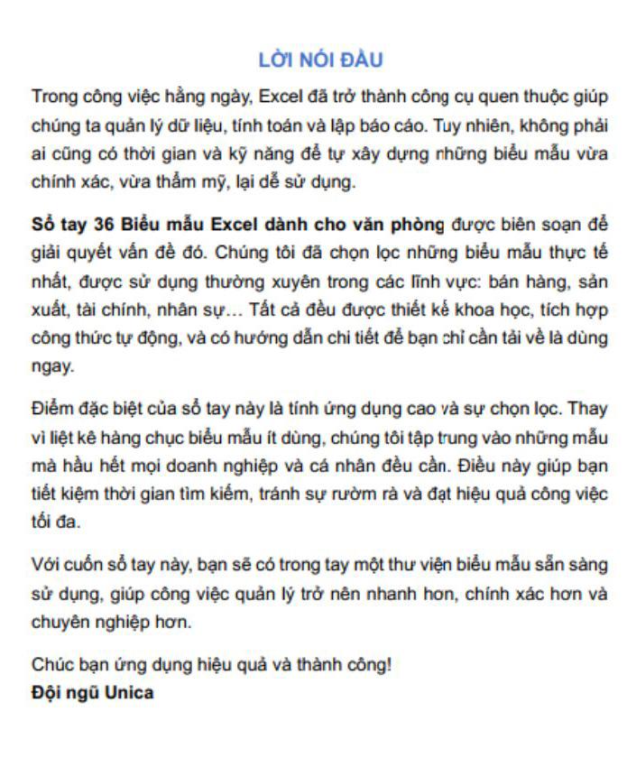 Sách - 36 Biểu Mẫu Excel Dành Cho Văn Phòng