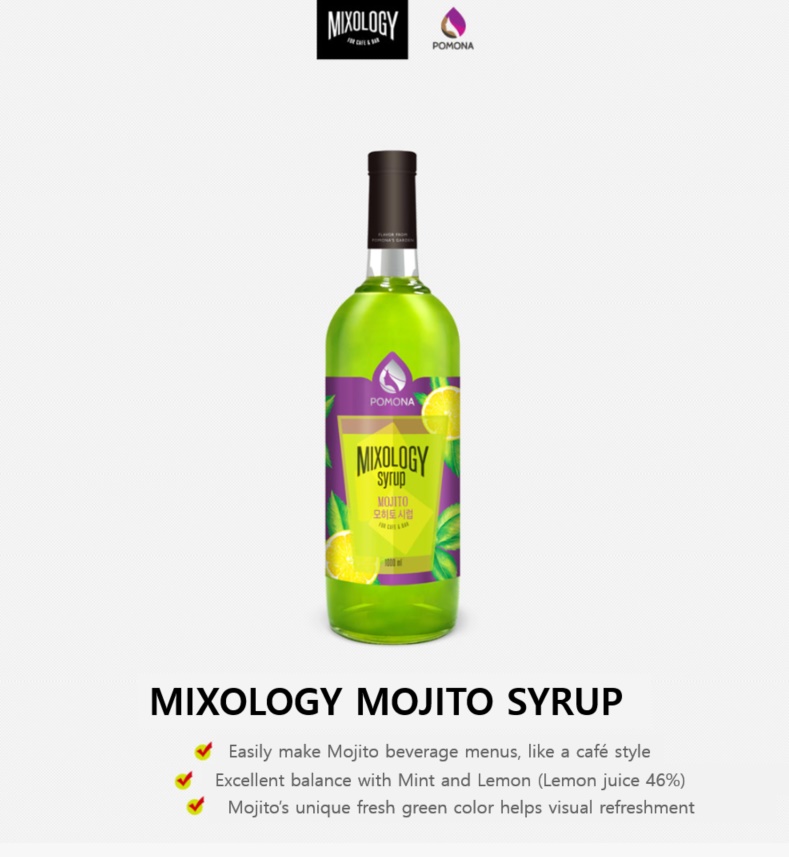 Sirô Cocktail Chanh Bạc Hà Pomona - Pomona Mojito Mixology Syrup (1000ml)