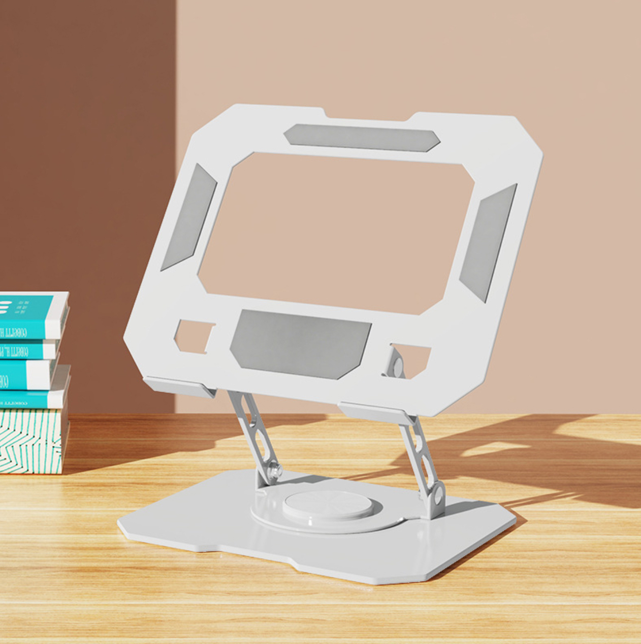 Kệ đỡ giá đỡ đế tản nhiệt dành cho laptop, macbook, máy tính hợp kim nhôm gấp gọn xoay 360 độ nhiều nấc độ cao - K2 - Hàng chính hãng