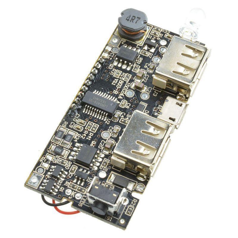 Mạch sạc pin dự phòng 2 đầu USB 5V 1A 2.1A có đèn LED tiện dụng