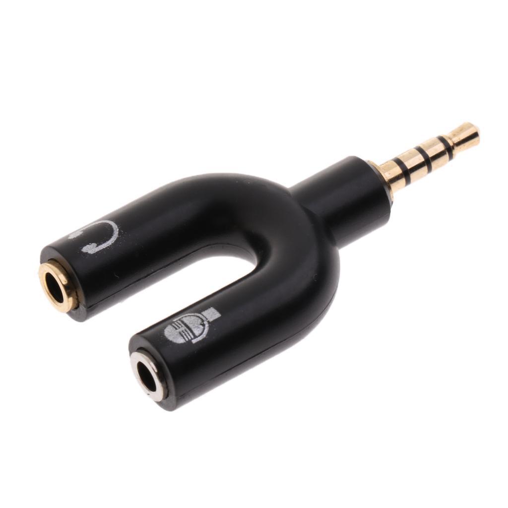 2Pcs 3.5mm Male Plug to 3.5mm Female Stereo Audio  Splitter Converter