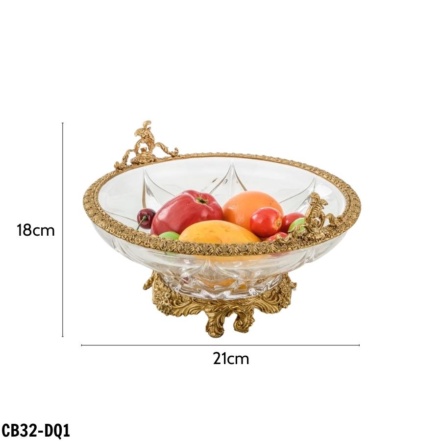 Đĩa Quả Bọc Đồng Pha Lê Tiệp Tân Cổ Điển Đẳng Cấp DQC-03