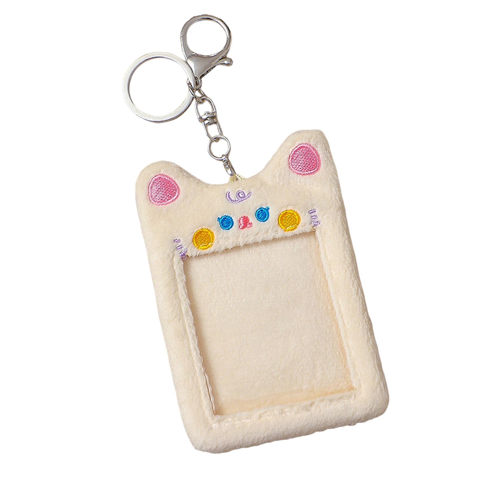 Plush Photocard Holder Protective Case Pendant Protection Sleeve Stationery for Shoulder Card Picture