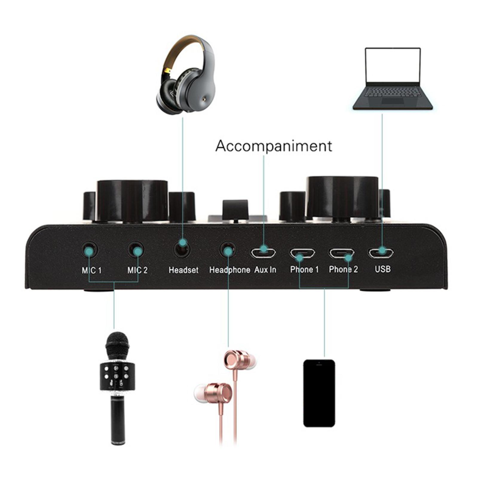 Audio Mixer ST TL Multiple Sound Effect Live for Chat Living Broadcasting