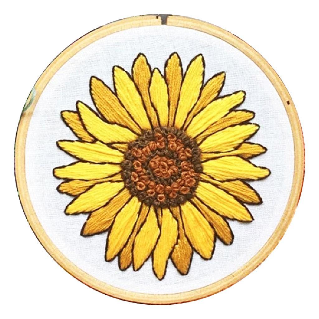 Embroidery Starter Kit Full Range of Stamped Cross Stitch Kits for Beginner with Embroidery Cloth Pattern, Embroidery Hoop, Color Threads, Tools Kit