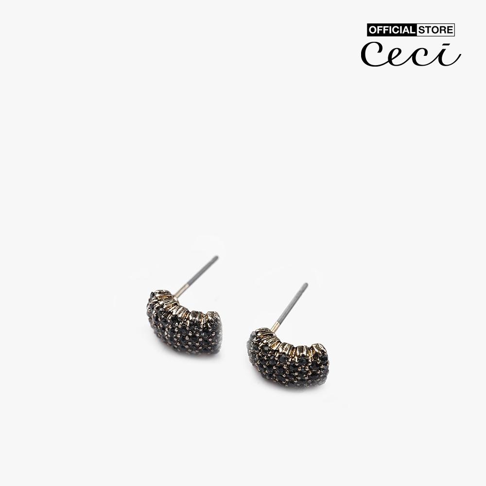 CECI - Khuyên tai nữ xỏ lỗ bản to đính đá CC1-09000101-27