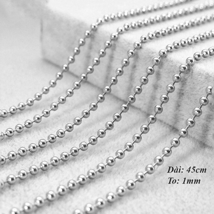Dây chuyền bi tròn 1li cực xinh WDC012-1 Không đen không gỉ sét