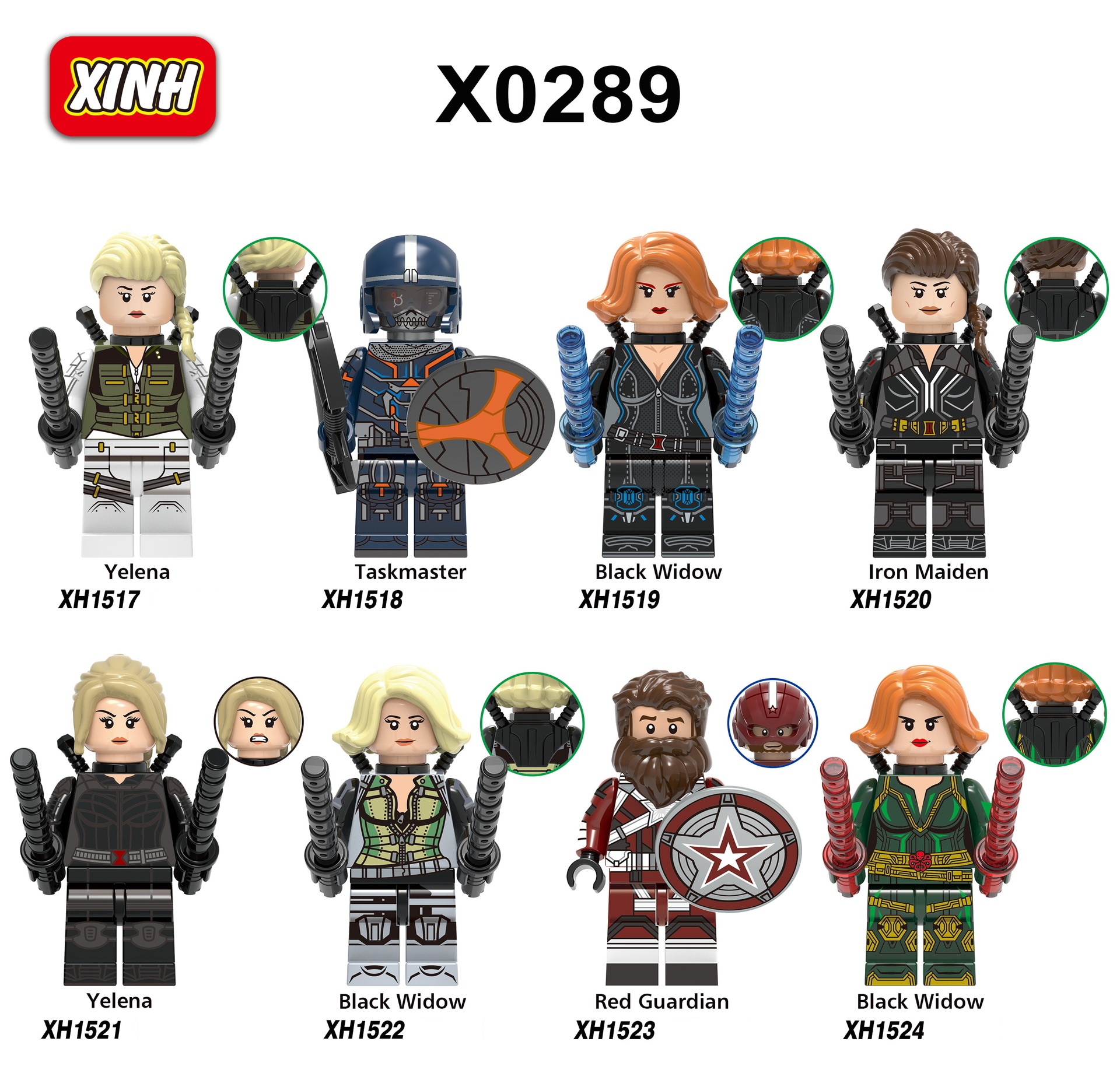 Minifigures Mô Hình Các Mẫu Nhân Vật Siêu Anh Hùng Marvel DC MCU Black Window Yelena Red Guardian Mẫu X0289