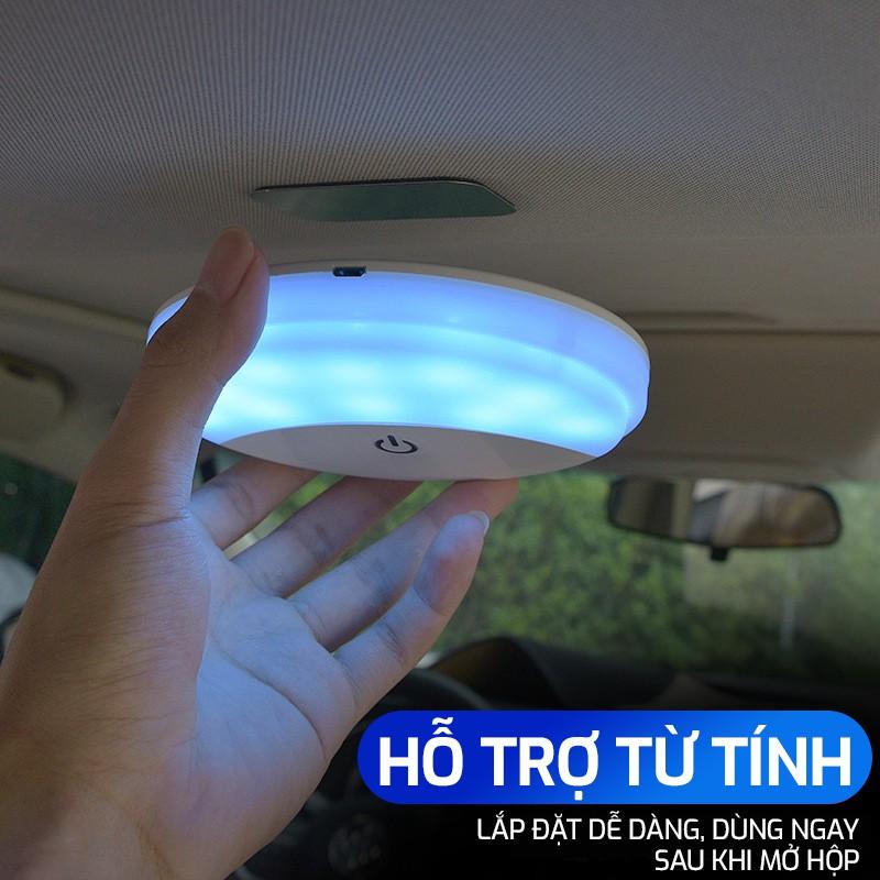 Đèn Led trần xe ô tô xe hơi cảm ứng, công nghệ Pin sạc