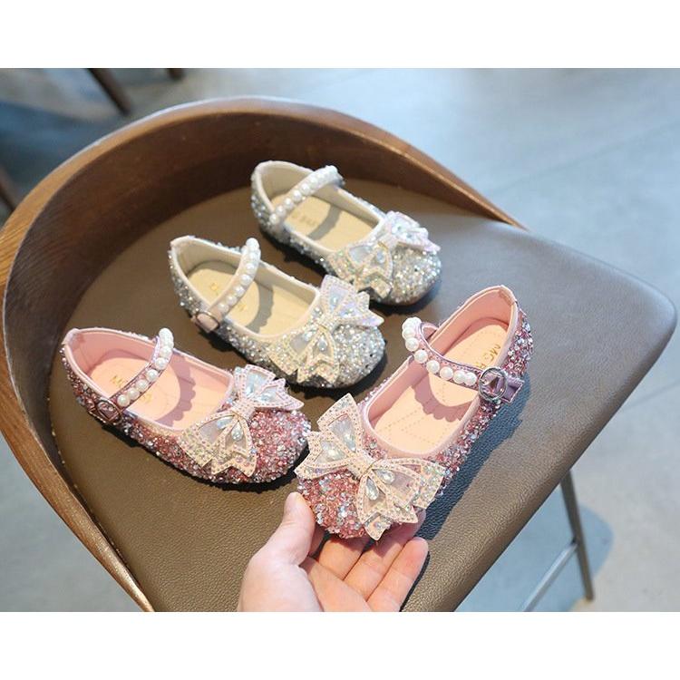 Giày công chúa đính đá lấp lánh cho bé gái size 21-35 hàng Quảng Châu cao cấp