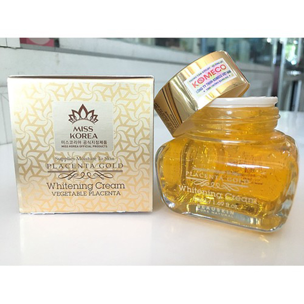 Kem dưỡng Beauskin Placenta Gold Whitening Cream 50ml + Móc khóa