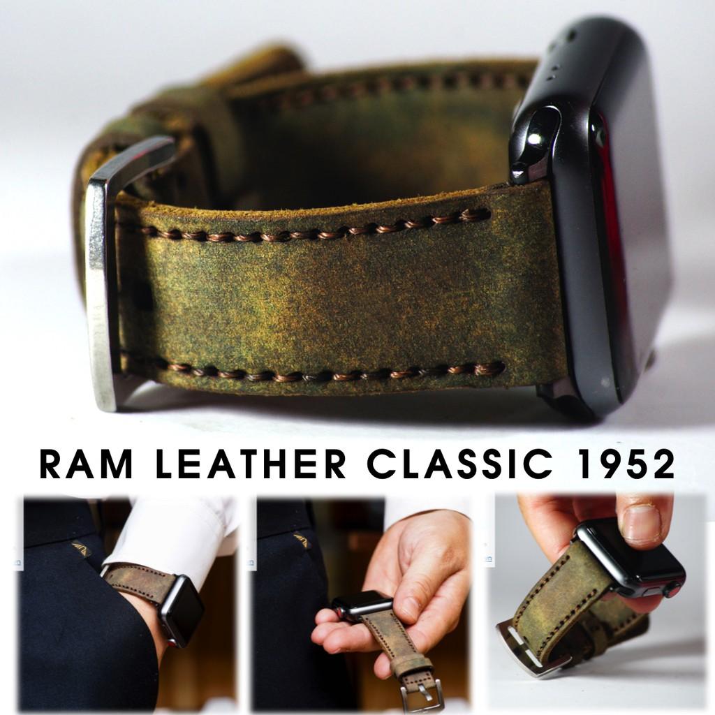 Dây đồng hồ da bò sáp nghệ thuật - handmade - RAM classic 1952