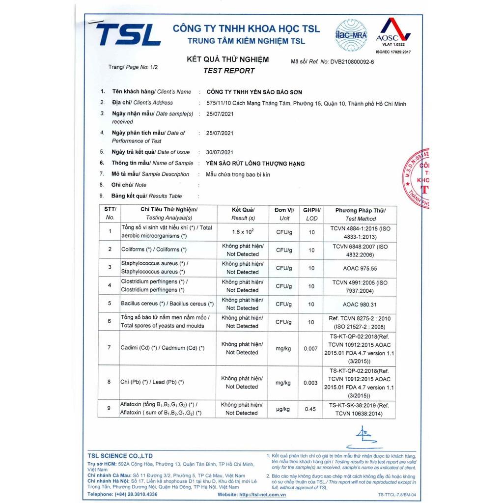 [ĐẶC BIỆT] Tổ Yến Rút Lông Thượng Hạng - Hộp 100gr - Bảo Sơn True Nest