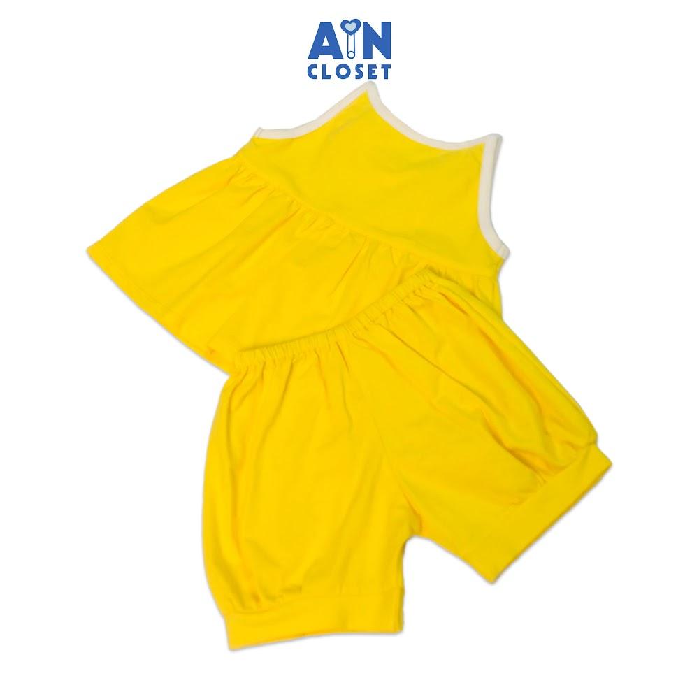 Bộ quần áo ngắn bé gái Vàng sát nách thun cotton - AICDBGTRXMO9 - AIN Closet