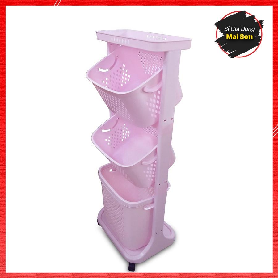 Kệ Đựng Đồ Đa Năng 3 Tầng Chất Liệu Nhựa Cao Cấp Hiện Đại Siêu Bền Có Bánh Xe Đa Chiều Tiện Lợi