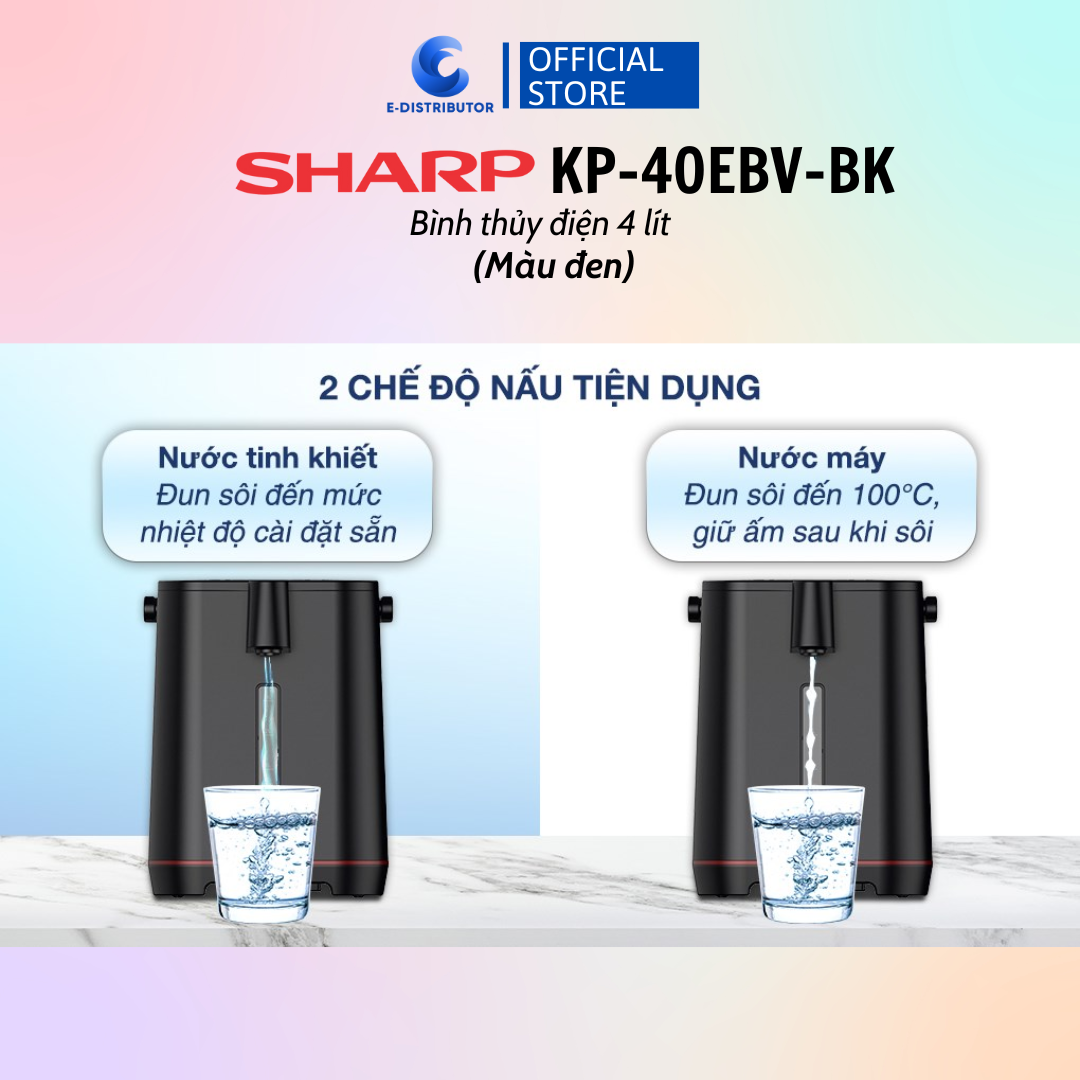 Bình Thủy Điện SHARP KP-40EBV-ST/WH/BK - Hàng Chính Hãng