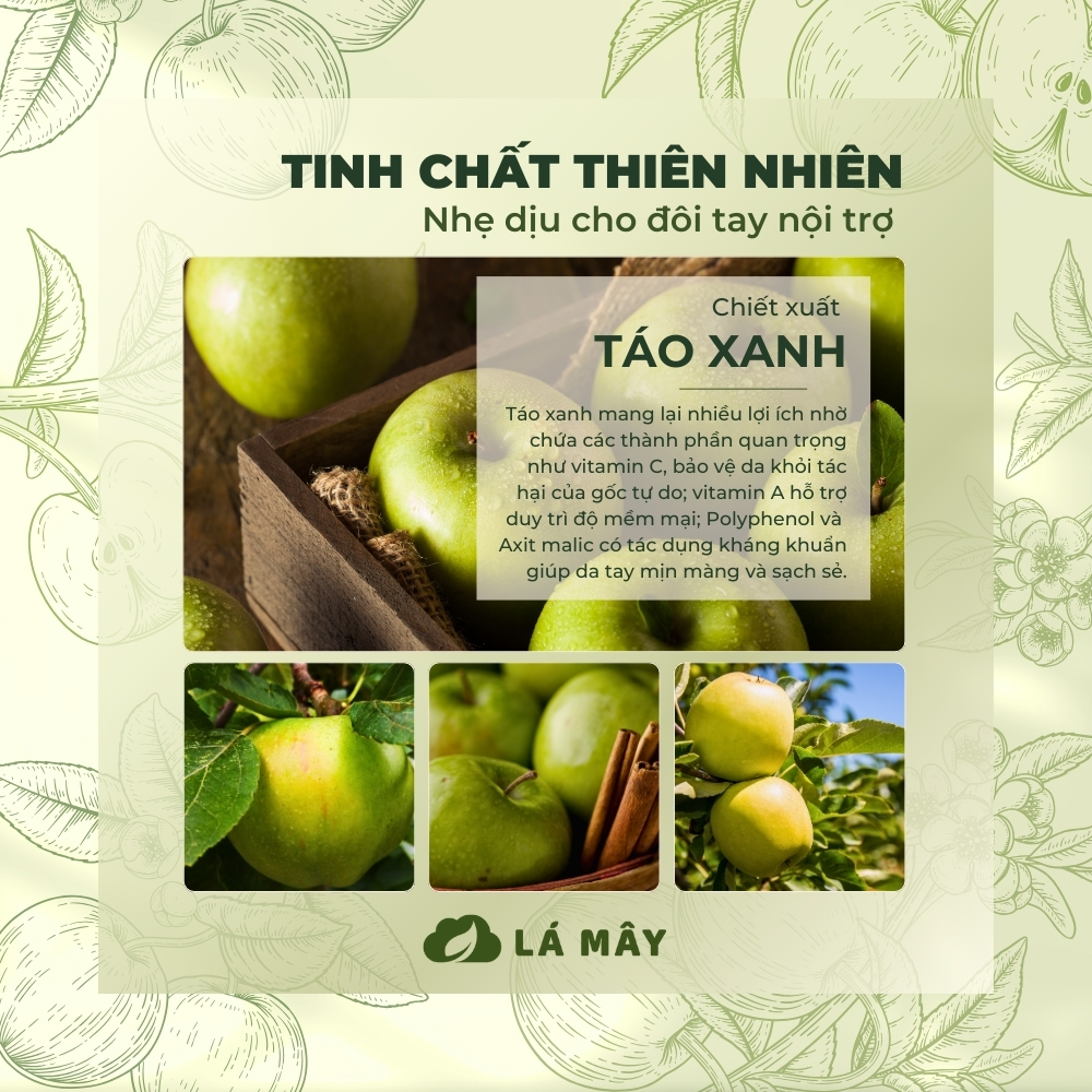 NƯỚC RỬA CHÉN BÁT (KHÔNG ĐẬM ĐẶC) TÍA TÔ &amp; TÁO XANH LÁ MÂY 500 mL