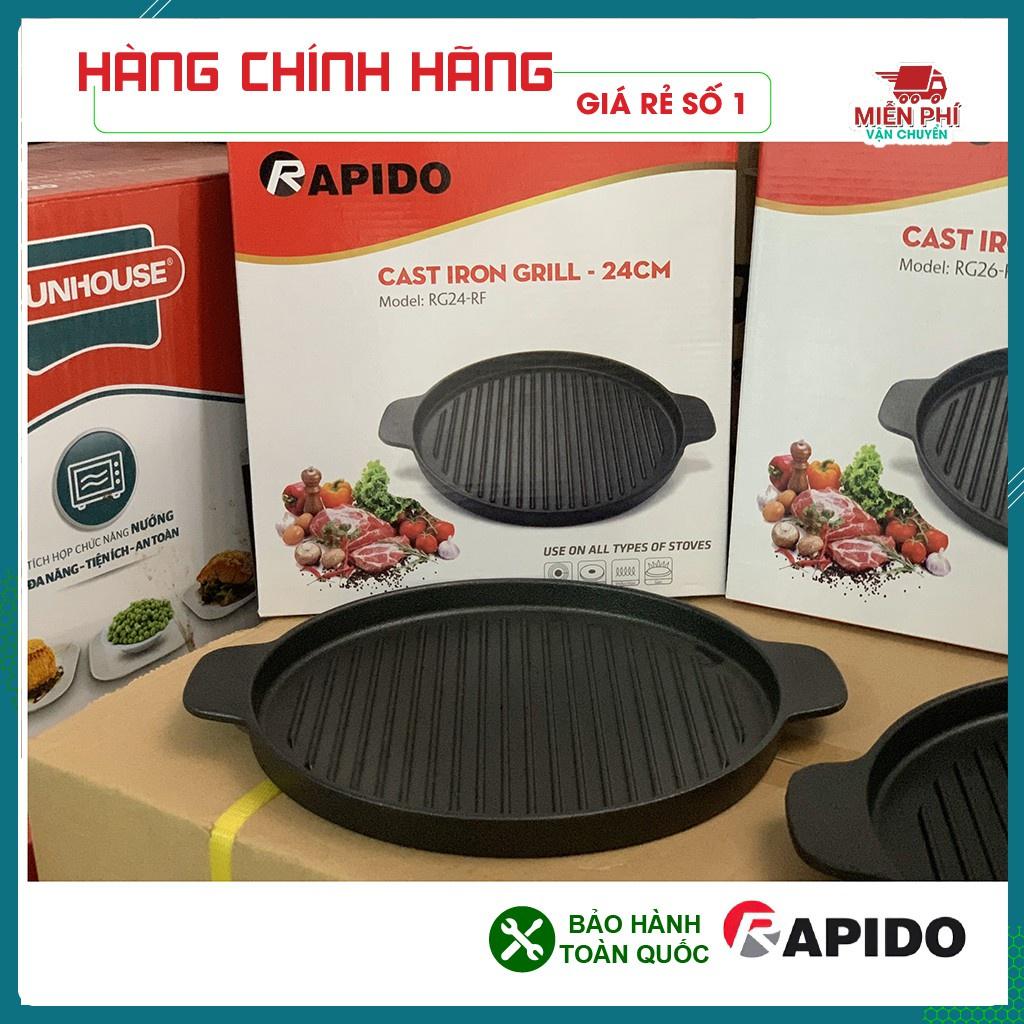 CHẢO NƯỚNG RAPIDO, CHẢO GANG NƯỚNG RAPIDO, 24CM 26CM DÙNG ĐƯỢC TRÊN MỌI LOẠI BẾP CHÍNH HÃNG