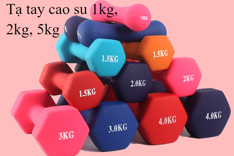 Tạ tay cao su 1kg cho nữ tập yoga giúp giảm cân và thon gọn cánh tay