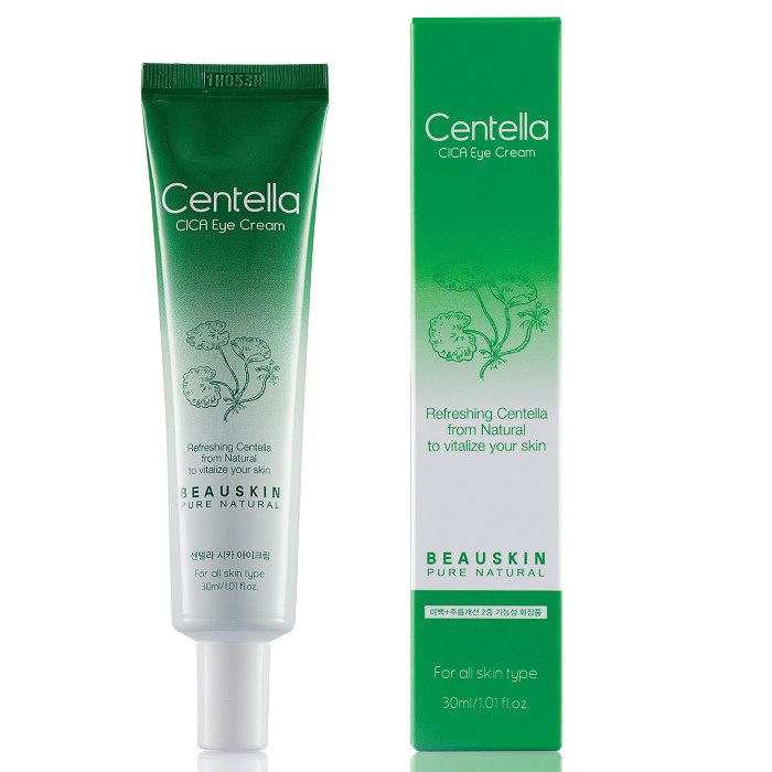 Kem ngăn ngừa và giảm thâm quâng mắt thảo dược Beauskin Centella Cica Eye Cream Hàn quốc (30ml) kèm 3 khuôn