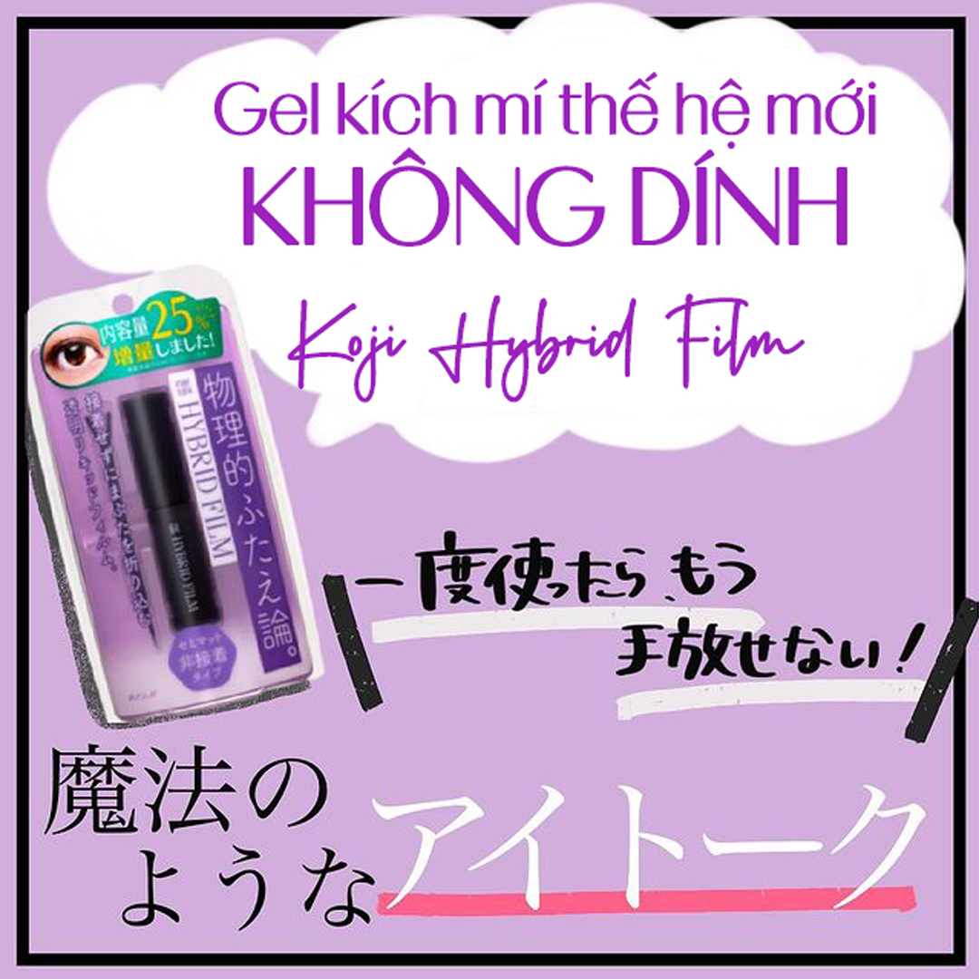 Keo Dán Kích 2 Mí Nhật Bản Siêu Xịn Tạo Màng Phim Trong Koji EyeTalk Hybrid Film, Gel Khô Nhanh, Chống Mồ Hôi, Dưỡng Ẩm