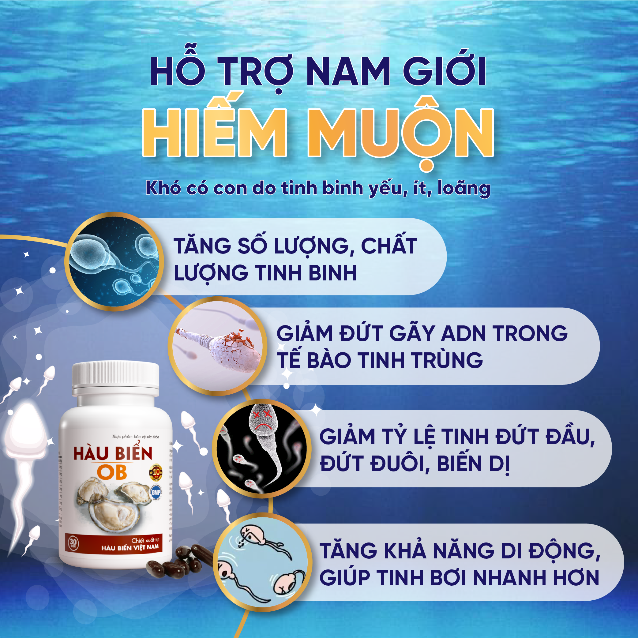 Thực Phẩm Chức Năng Tinh Hàu Biển OB - Tăng Cường Sinh Lý Nam Giới (Chai 30 viên)