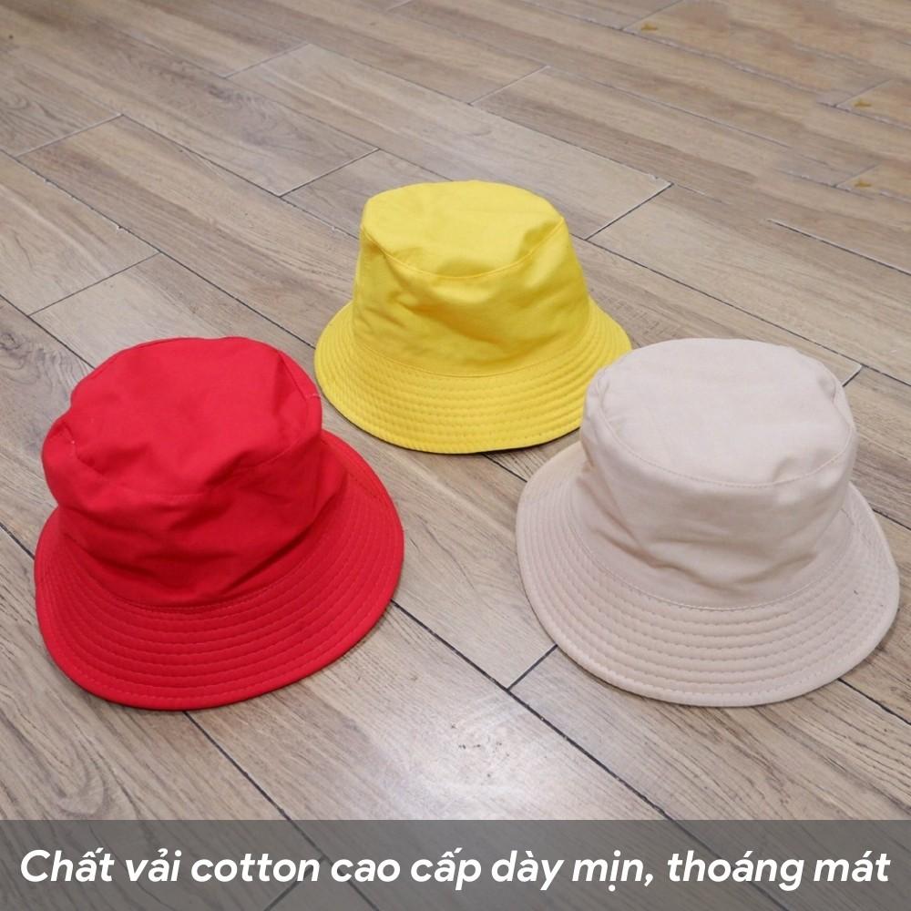 Mũ bucket trơn ️ Nón tai bèo vành tròn trơn 2 mặt Ulzzang form unisex nam nữ - BK02