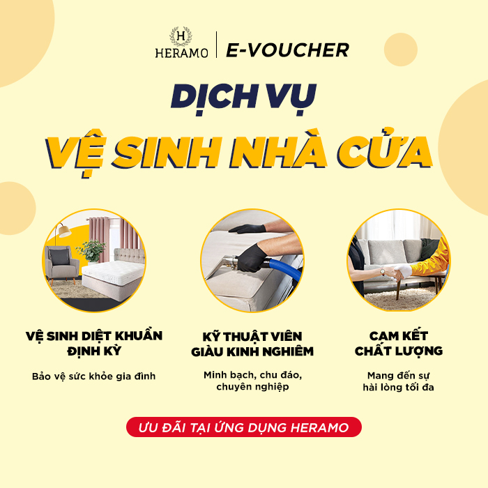 HCM [E-voucher] Giảm 10% Vệ Sinh Máy Lạnh, Bơm Ga cho đơn từ 199K - thi công tận nhà tại ứng dụng HERAMO