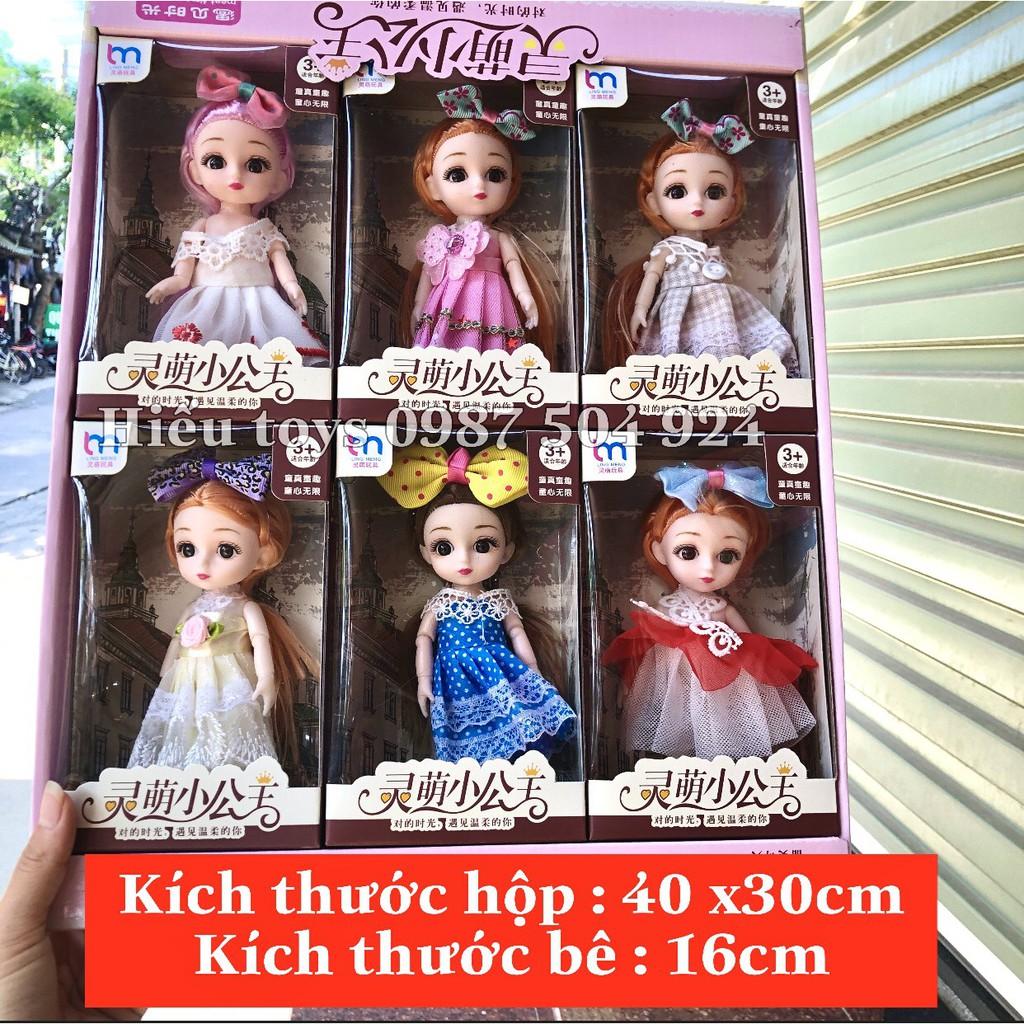 Búp Bê Hộp 6 Bê Chibi 16cm Mắt Đá Giống Thật Hàng Cao Cấp Búp Bê Đồ Chơi Cho Bé Gái