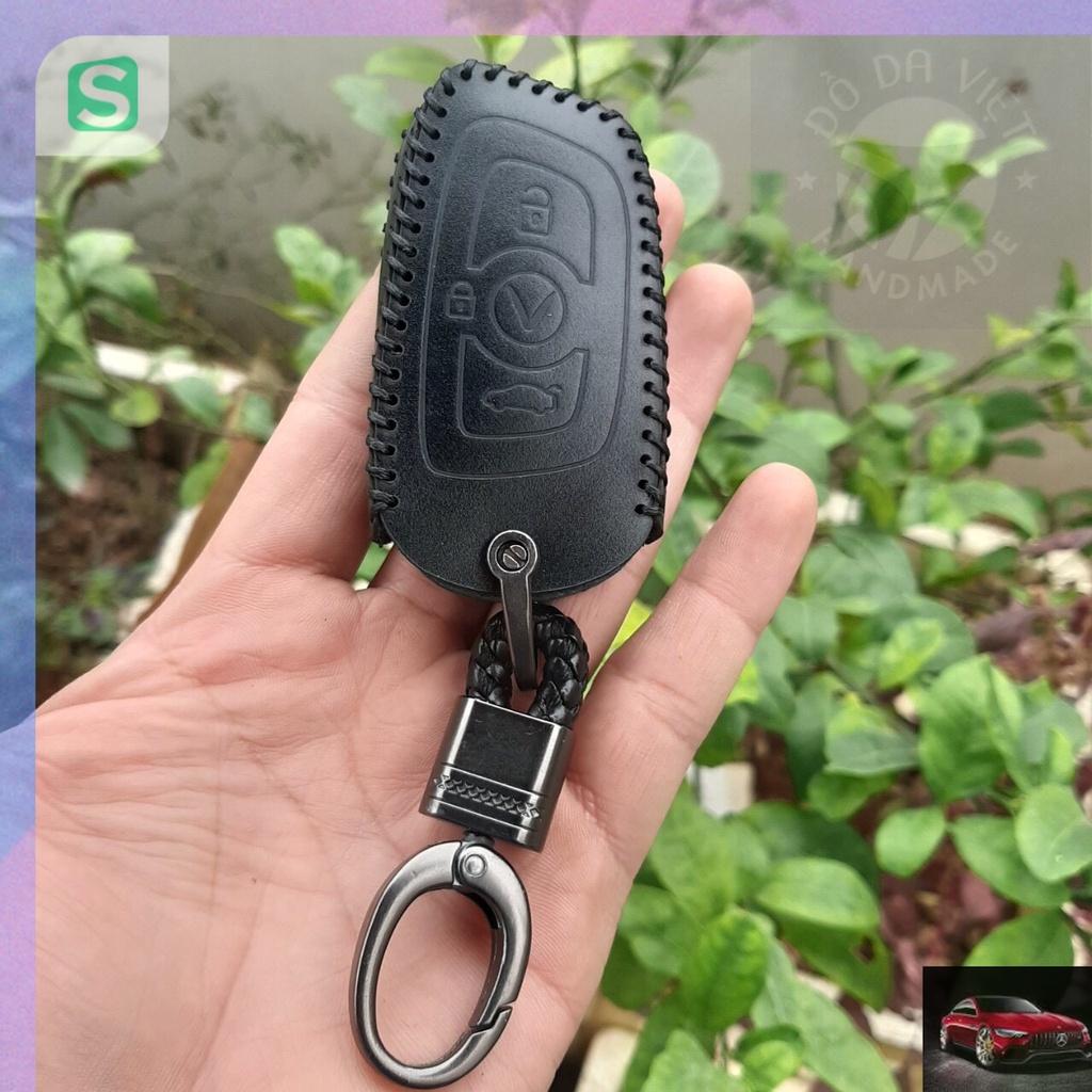 Bao da chìa khóa ô tô Vinfast LuxA, Lux SA- Da thật- Bảo hành 2 năm, khắc tên và sđt chủ xe