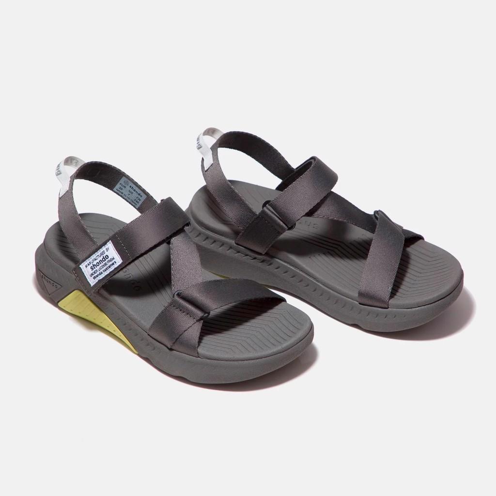 Giày Sandals SHONDO F7 Racing đế xám phối xanh dạ quai xám F7R2020