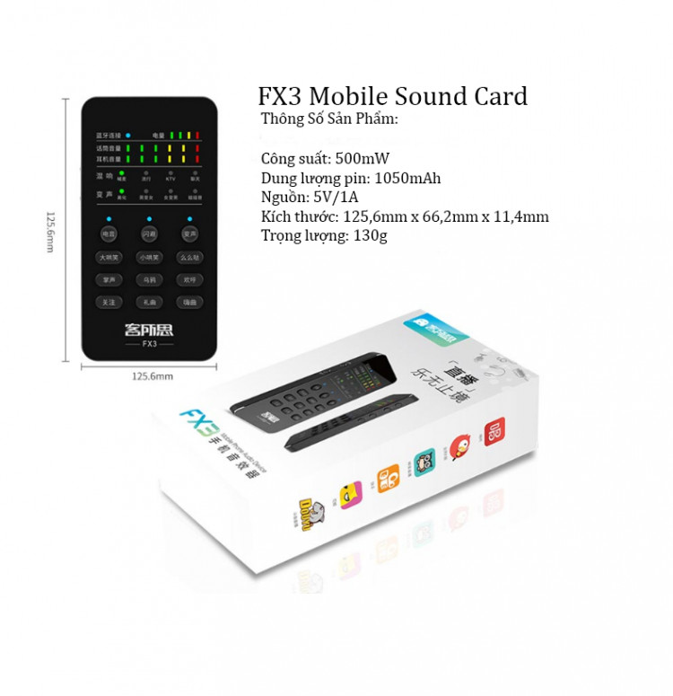 Sound Card Âm Thanh Hát Karaoke Mobile Bluetooth XOX FX3 - Hàng Chính Hãng